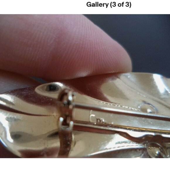 VINTAGE ESTATE RHINESTONE FLORAL BROOCH - Picture 3 of 3